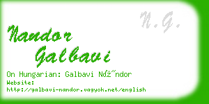 nandor galbavi business card